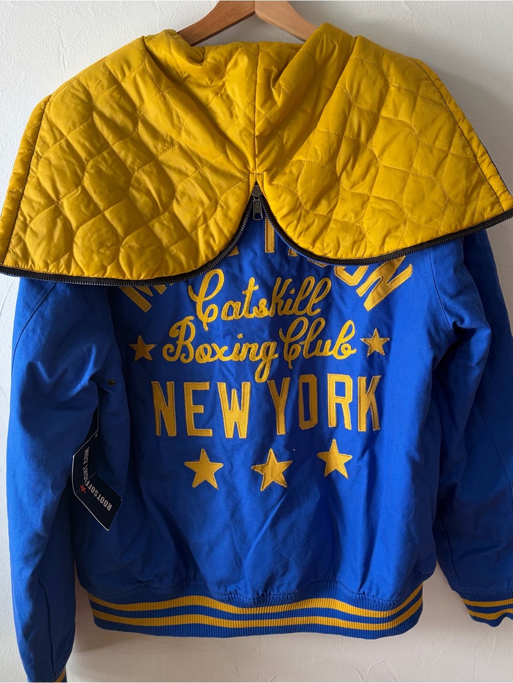 SUPER RARE Mike Tyson Roots of Fight Blue & Yellow Boxing Jacket, NWT Large